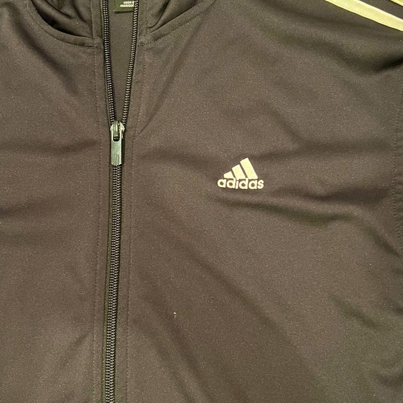 NWOT MENS ADIDAS BLACK/WHITE FULL ZIPPER TRICOT JACKET SIZE MEDIUM - Picture 5 of 5